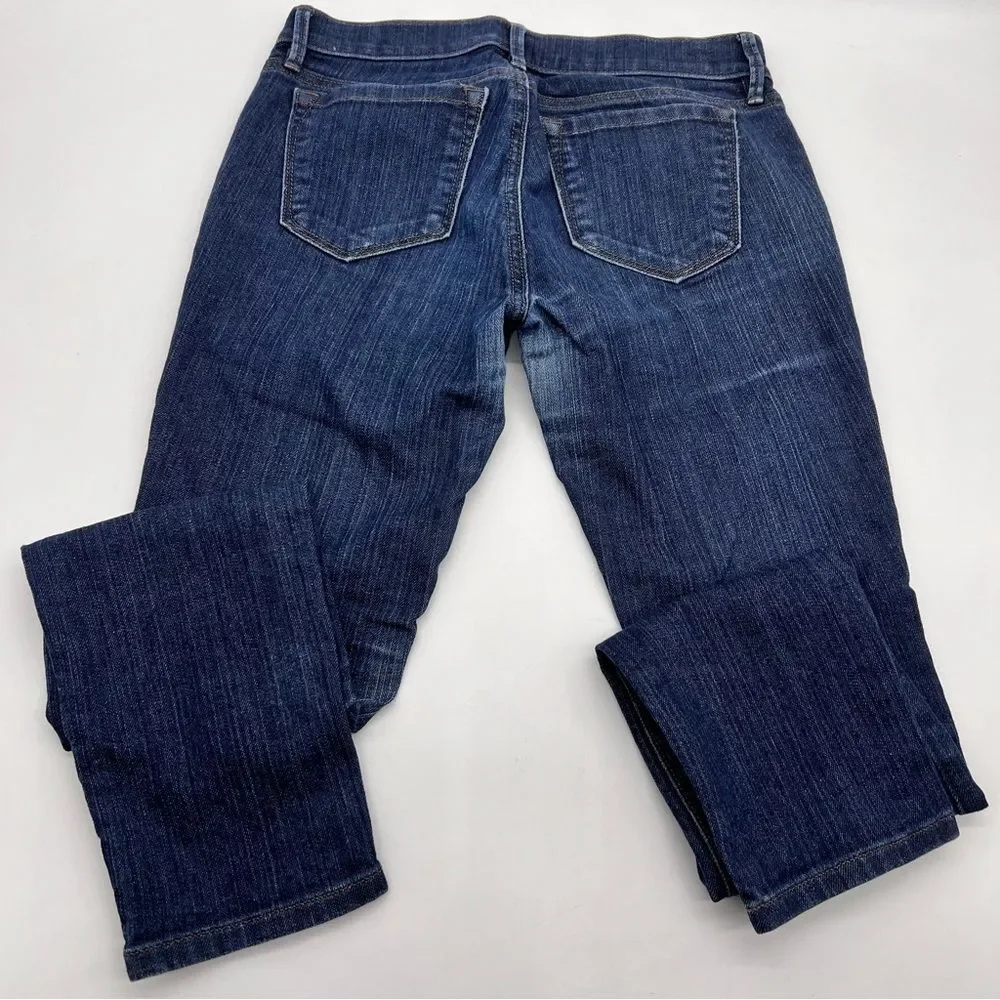 Ann Taylor LOFT Outlet Modern Skinny in Dark Wash Petite Mid Rise Denim Jeans-2P
